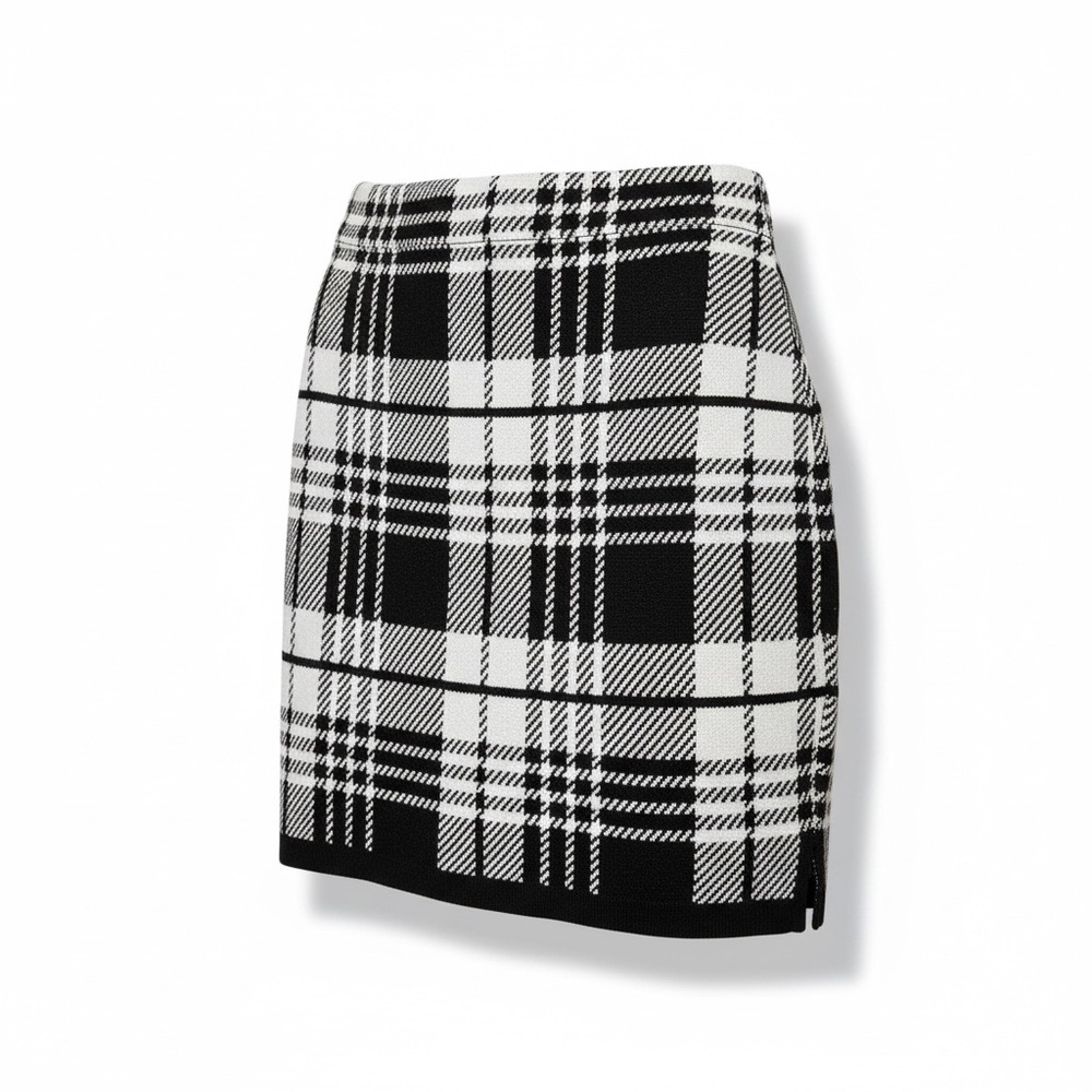 High-waisted plaid Wool blend mini skirt